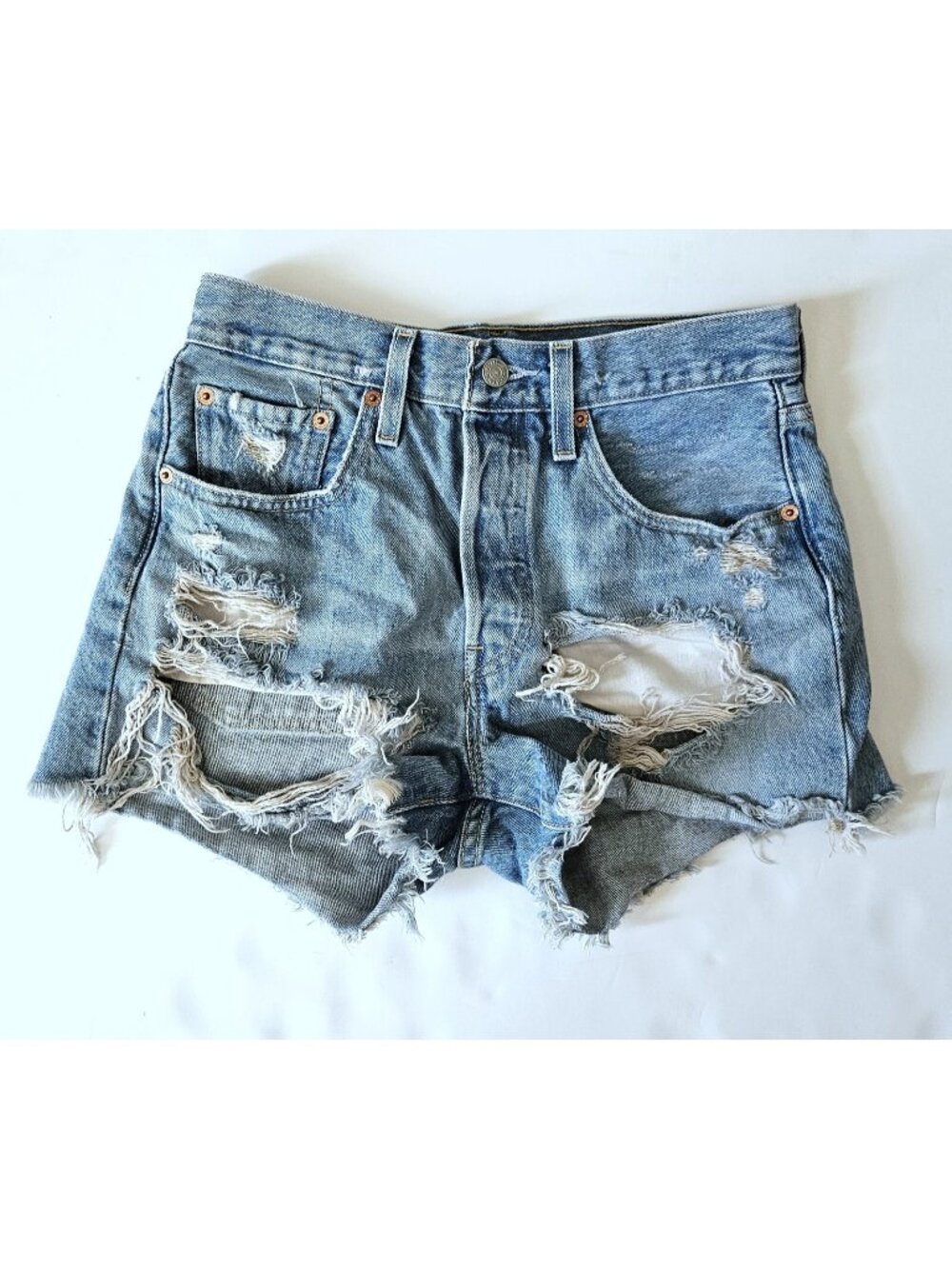 Levi's Premium 25 26 HIGH RISE WOMEN'S SHORTS Cut Off Distressed